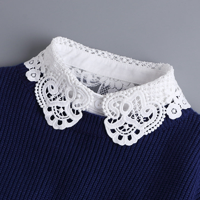 MissLacy™ Violet Crochet Lace Detachable Collar