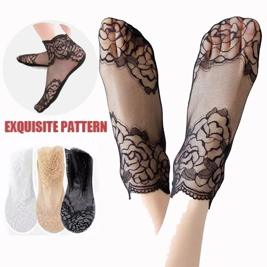 Ankle Lace Socks (Free Size) - Set of 3 Colors